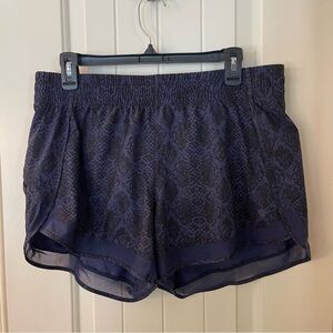 Athleta Mesh Racer Run 4” Short, Sz L, Navy & Black